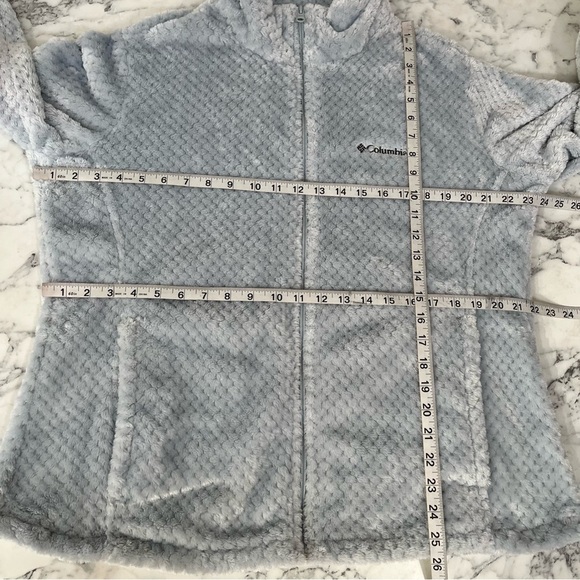 Columbia Women’s Full Zip Fleece Jacket Shacket Ice Blue Gray Outdoor Pockets XL - Picture 7 of 12